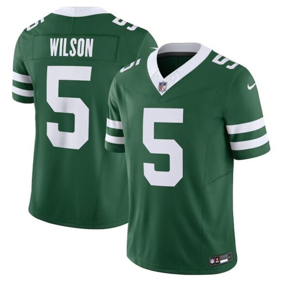 Mens Youths Kids Womens 5 Garrett Wilson GreenVapor Stitched Jersey